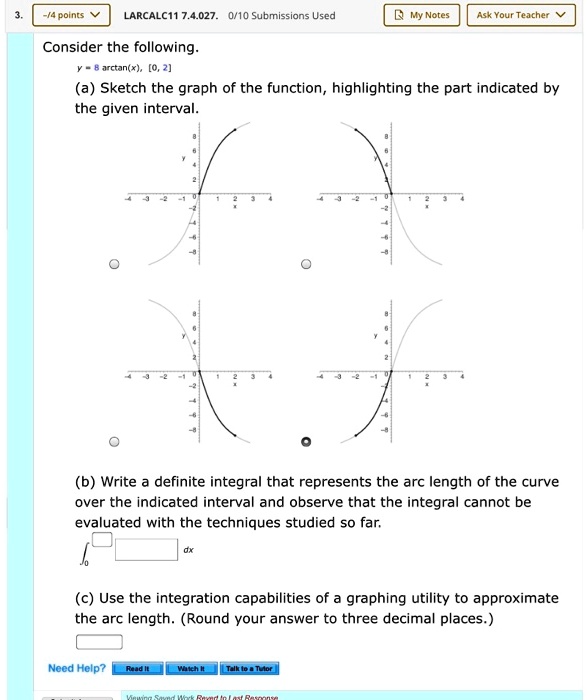 SOLVED: DoinG LARCALCII 7.4.027. 0/10 Submissions Used U Noles ...