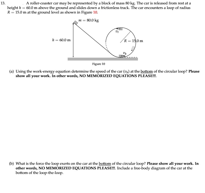 Solved: A Roller Coaster Car May Be Represented By Block Of Mass 80 Kg 