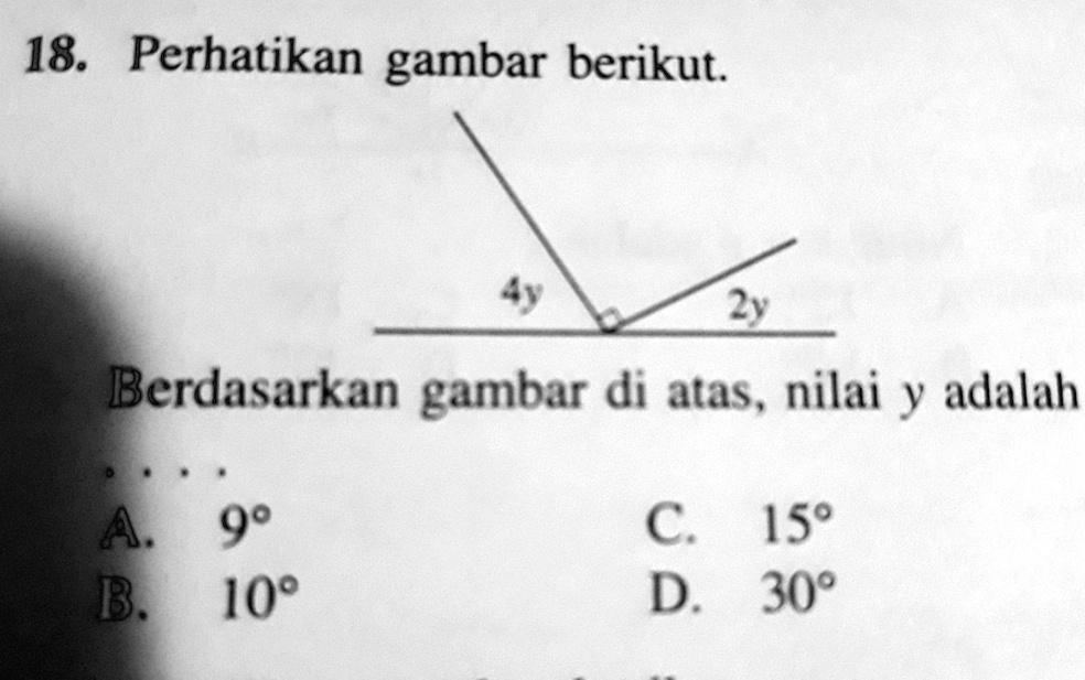 SOLVED: perhatikan gambar berikut. berdasarkan gambar diatas nilai y ...