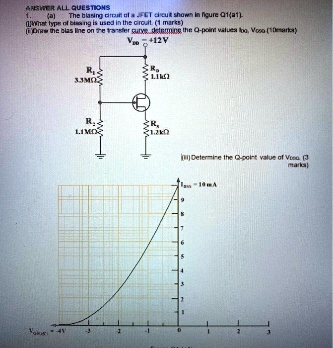 Solved Answer All Questions A The Biasing Circuit Of A Jfet Circuit Shown In Figure Q A