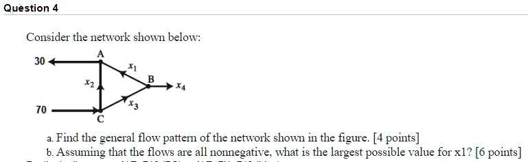 Question 4 Consider the network shown...