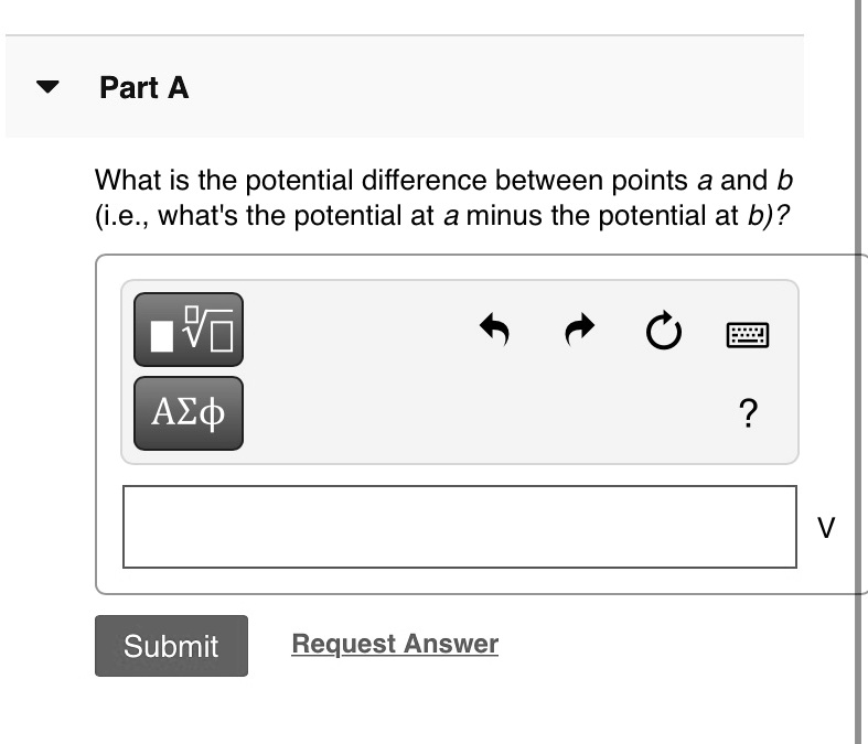 SOLVED: What is the potential difference between points a and b (i.e ...