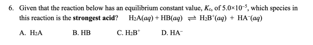 SOLVED: Given that the reaction below has an equilibrium constant value ...