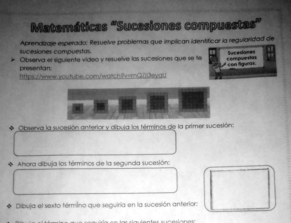 SOLVED: observa la sucesión anterior y dibuja los términos de la primer
