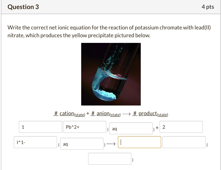 SOLVED Write the correct net ionic equation for the reaction of