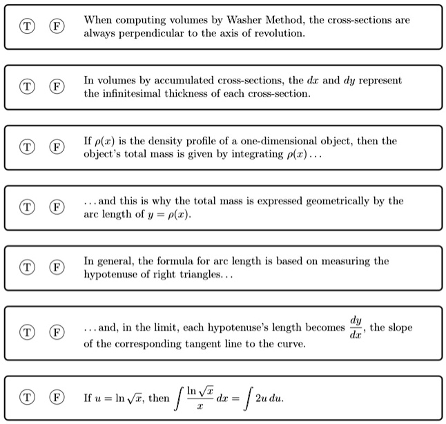 SOLVED: When computing volumes by the Washer Method, the cross-sections ...