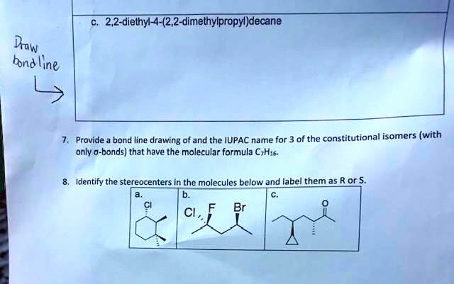 SOLVED: 2,2-diethyl-4-(2,2-dimethylpropyl)decane Draw bond line Provide ...