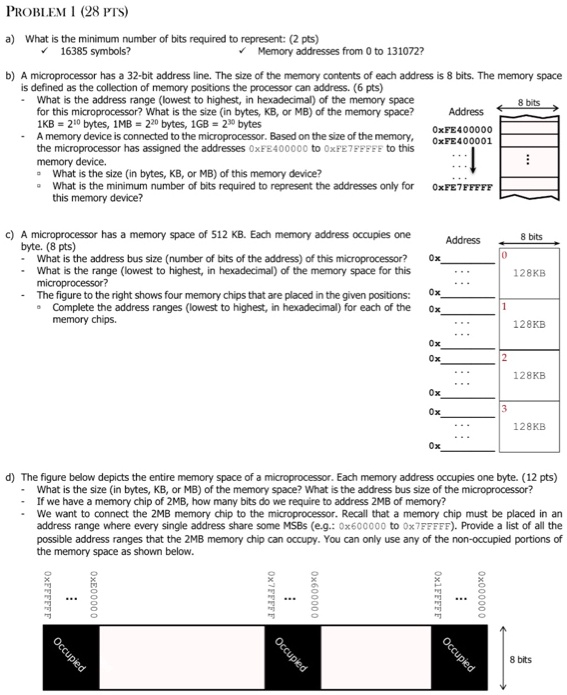 SOLVED: PROBLEM 1 (28 PTS) a) What is the minimum number of bits ...