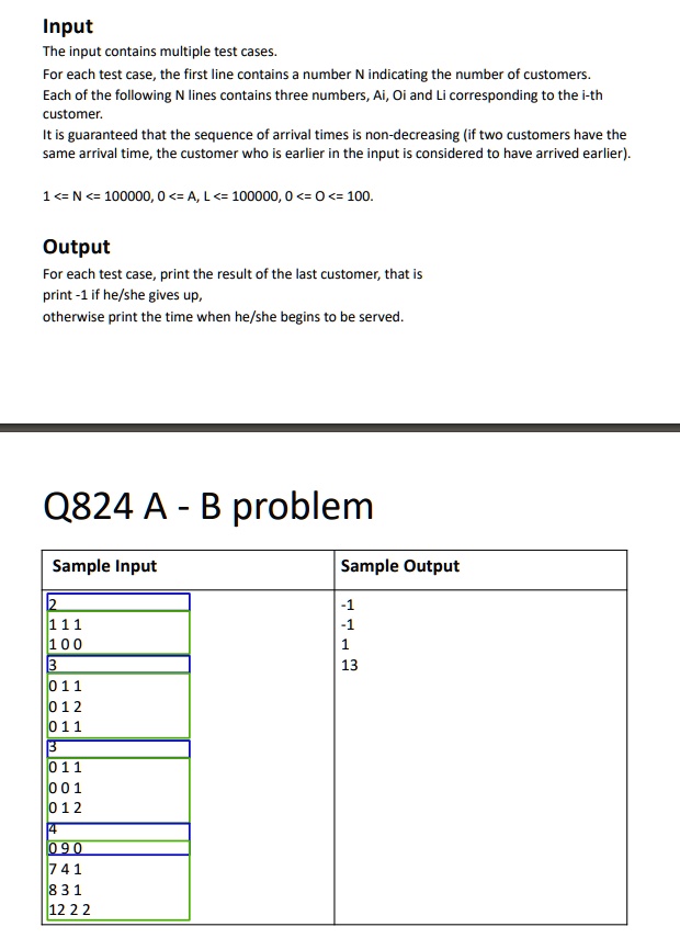 SOLVED: Input The input contains multiple test cases. For each test ...