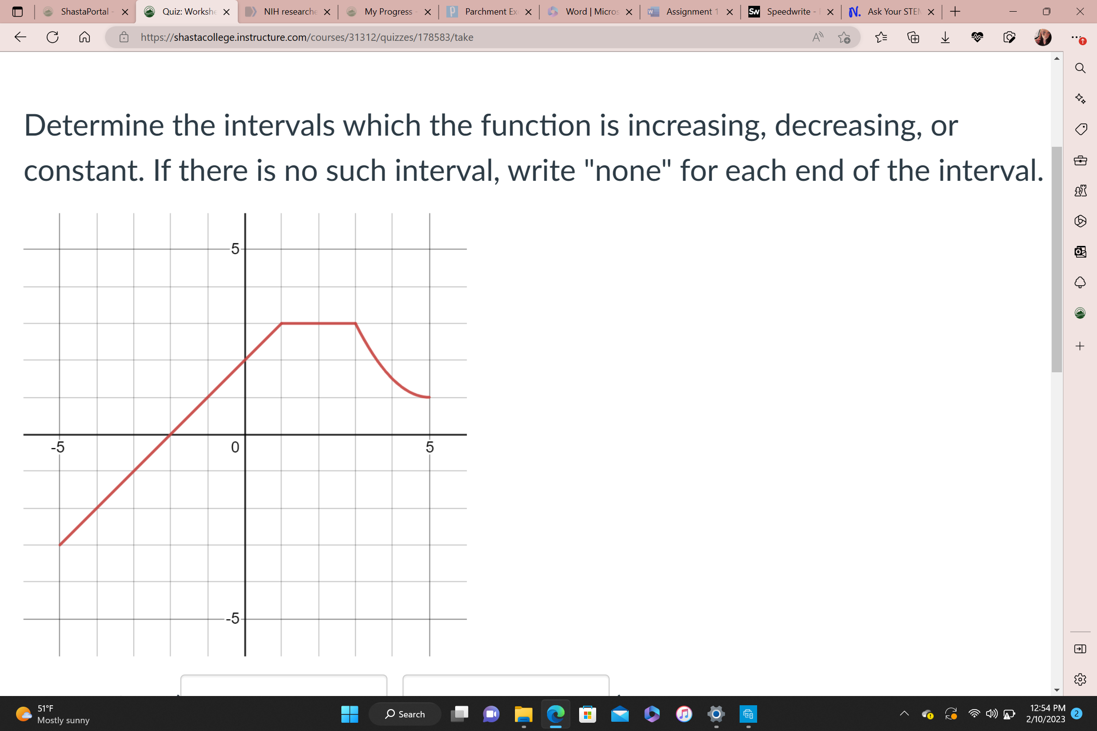 SOLVED: Determine the intervals which the function is increasing ...
