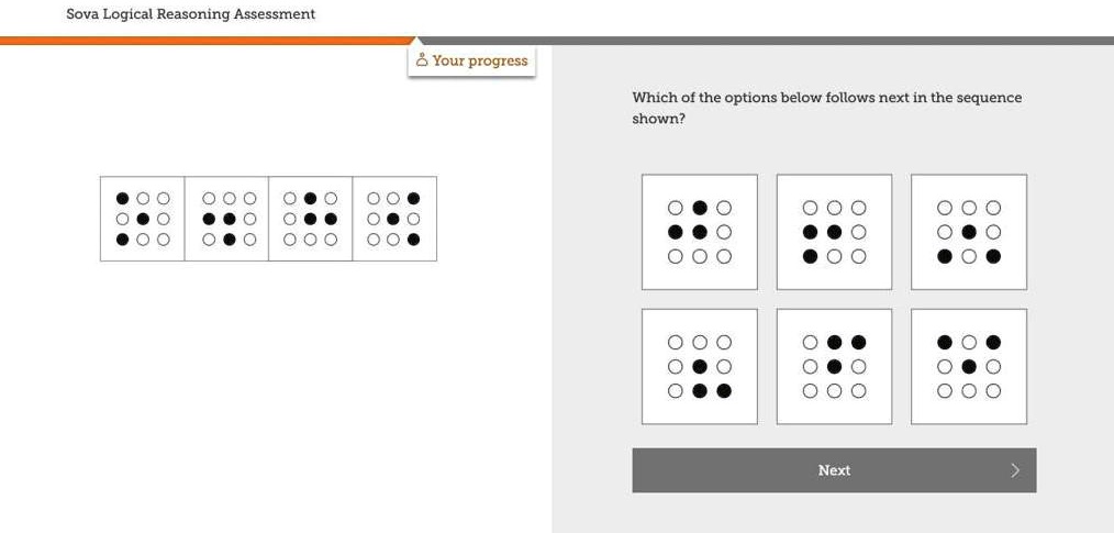 Sova Logical Reasoning Assessment Your Progress Which Of The Options ...