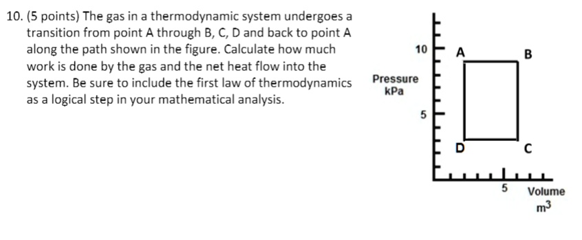 10 5 points the gas in a thermodynamic system undergoes a transition ...