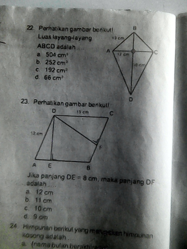 SOLVED: tolong jawab dengan caranya!(no.22,23) maaf gambarnya gk jelas ...