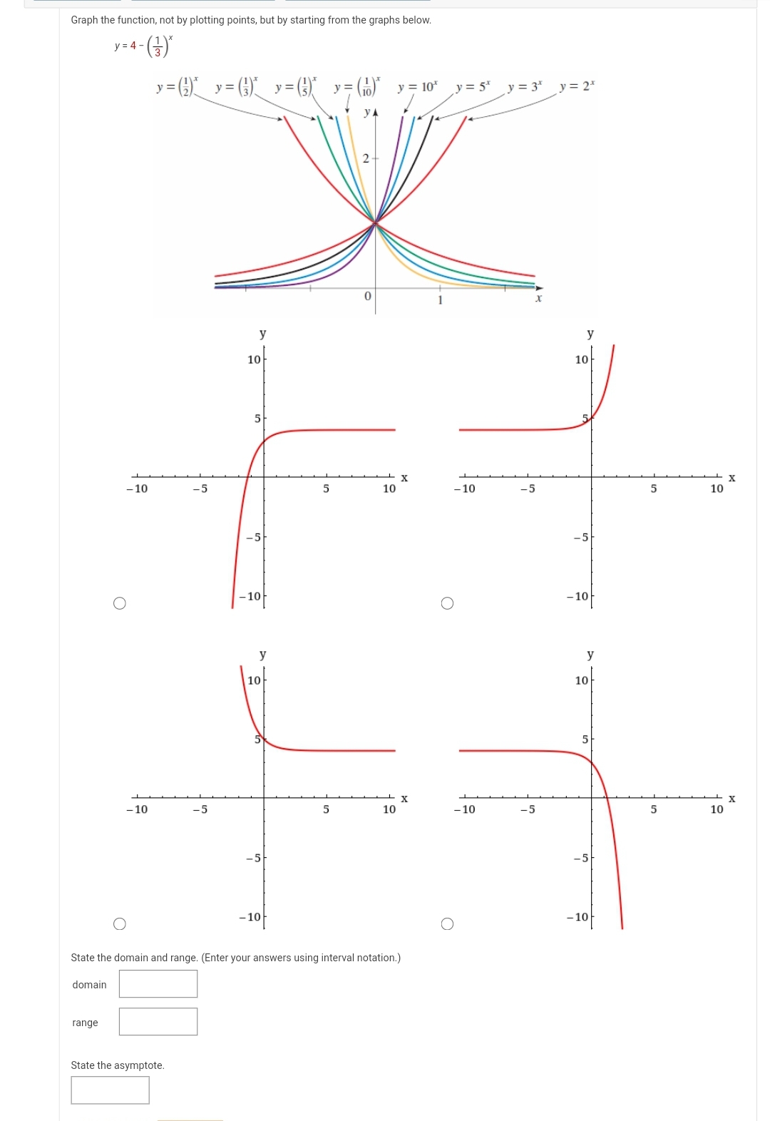 SOLVED: Graph the function, not by plotting points, but by starting ...