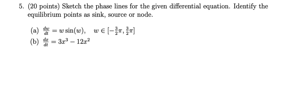 SOLVED: Sketch the phase lines for the given differential equation ...