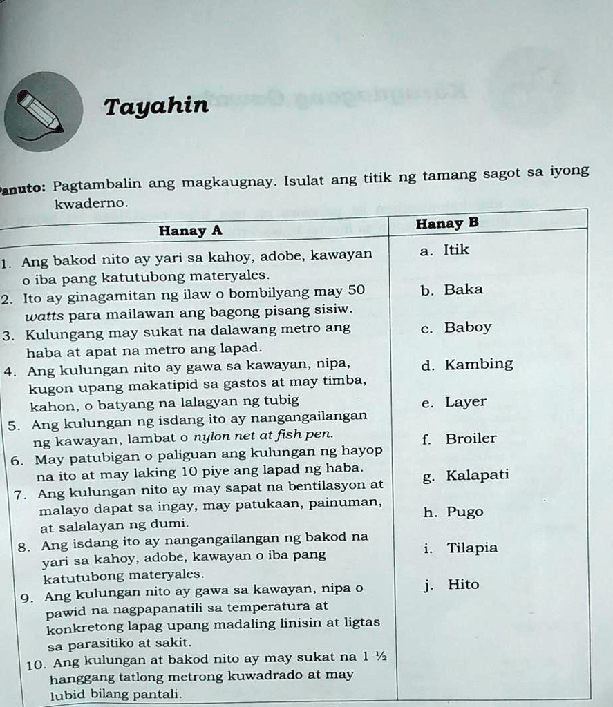 SOLVED: Magandang Gabi Po Pwede Po Pasagot Tayahin Isulat Ang Titik Ng ...