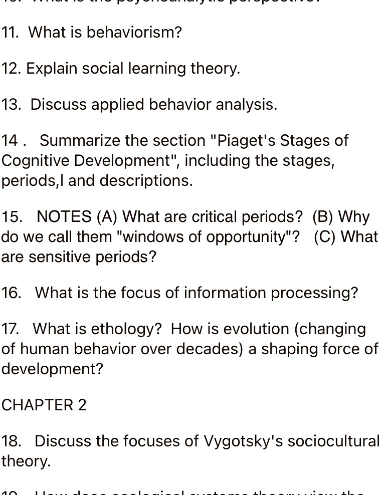 SOLVED 11. What is behaviorism 12. Explain social learning