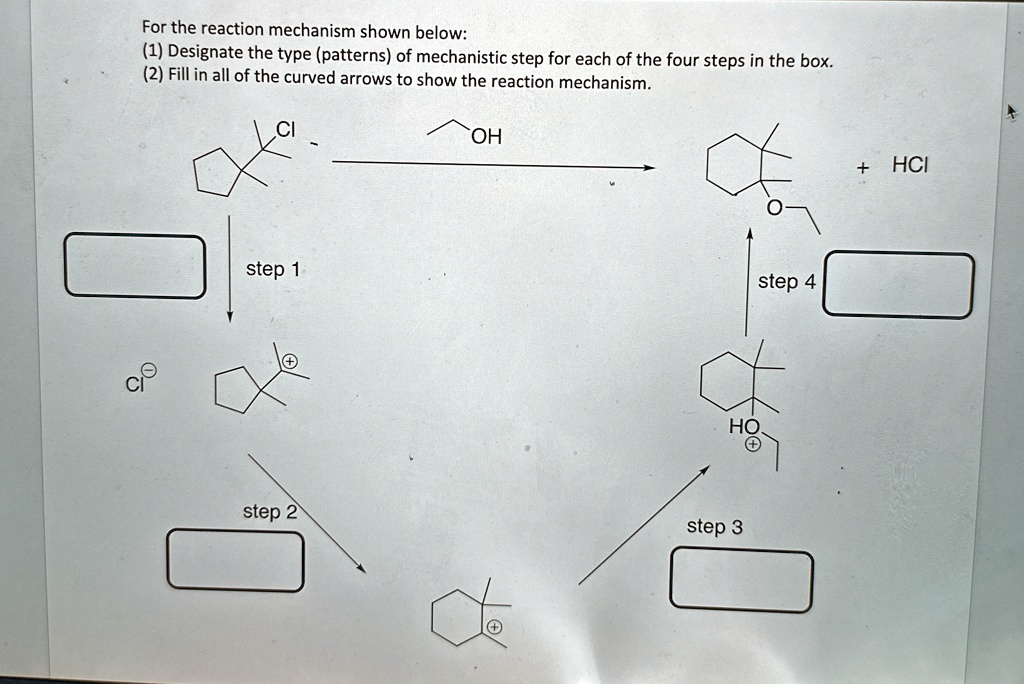 for the reaction mechanism shown below 1 designate the type patterns of ...