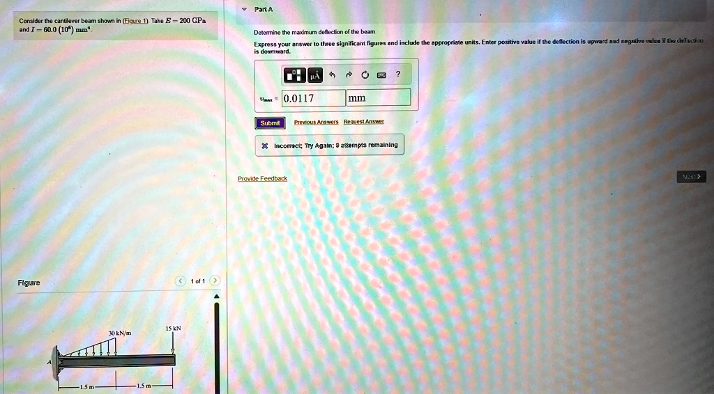 consider the cantilever beam shown in figure 1 take e 200 gpa and i 600 ...