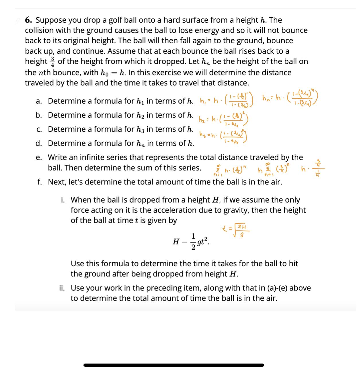 solved-6-suppose-you-drop-a-golf-ball-onto-a-hard-surface-from-a