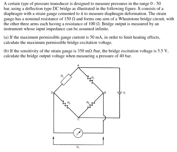 SOLVED A certain type of pressure transducer is designed to measure