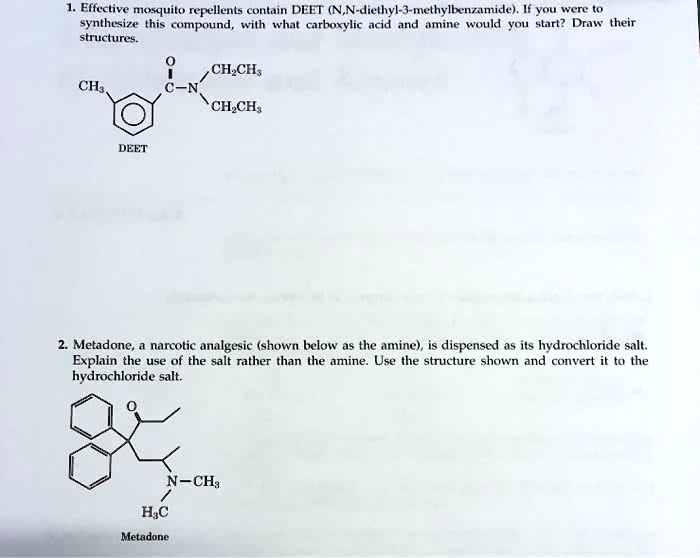 SOLVED 1. Effective mosquito repellents contain DEET (N,Ndiethyl3