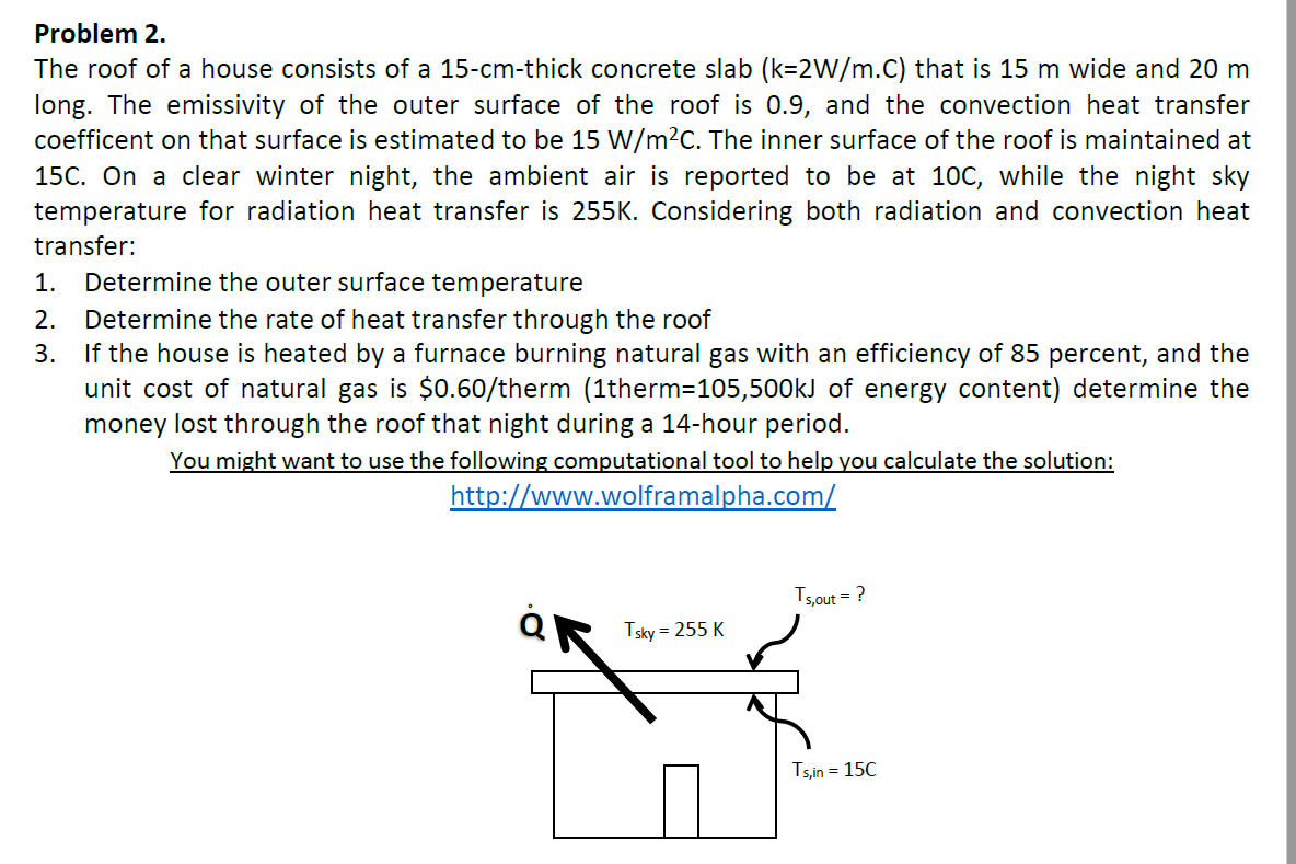 SOLVED Problem 2. The roof of a house consists of a 15cmthick