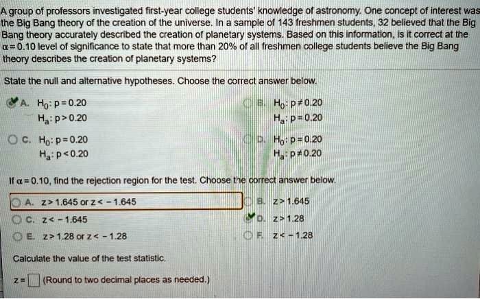 SOLVED: A Group Of Professors Investigated First-year College Students ...