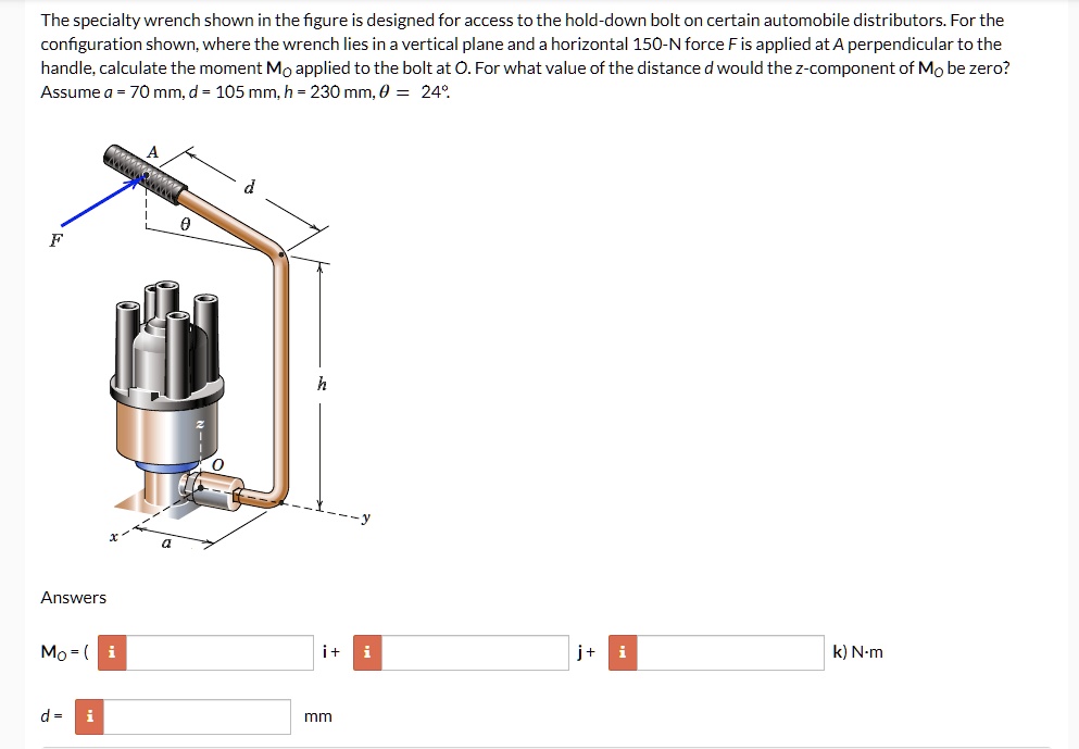 SOLVED The specialty wrench shown in the figure is designed for access