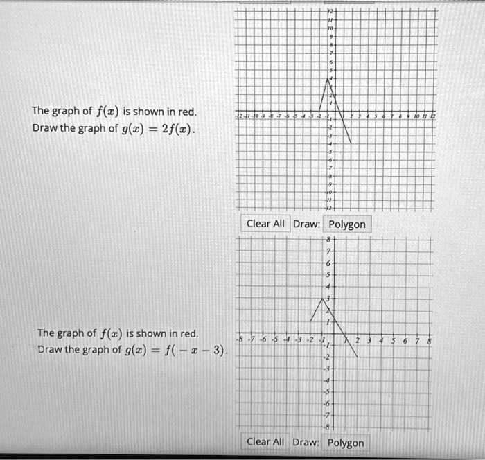 SOLVED: Texts: The graph of f is shown in red. Draw the graph of g = 2f ...