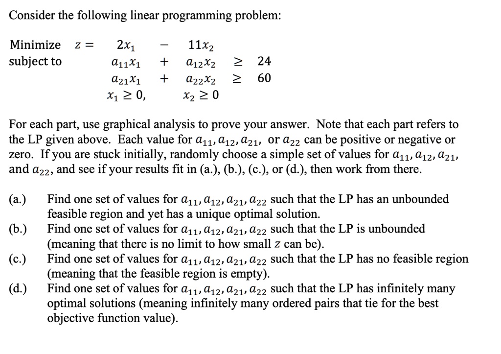 SOLVED:Consider the following linear programming problem: Minimize 2 ...