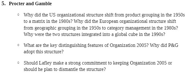 P G Structure Procter and gamble why did the us organizational structure...