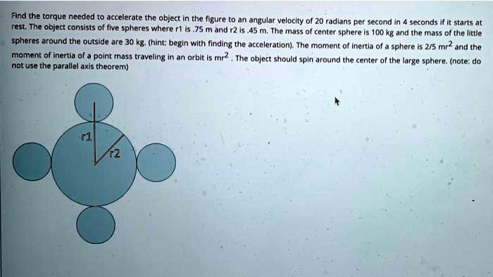 Find the torque needed to accelerate the object in the figure to an ...