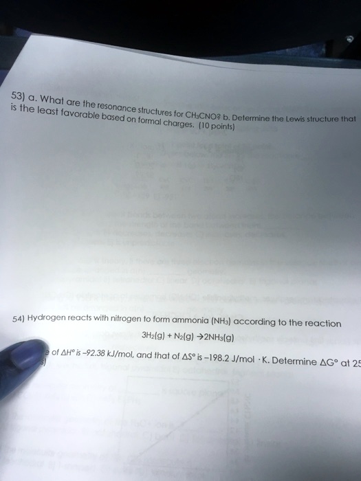 Solved Whal Are Ihe The Least Resonance Favorable Slrucluies Besed For Chjcno Tolmal