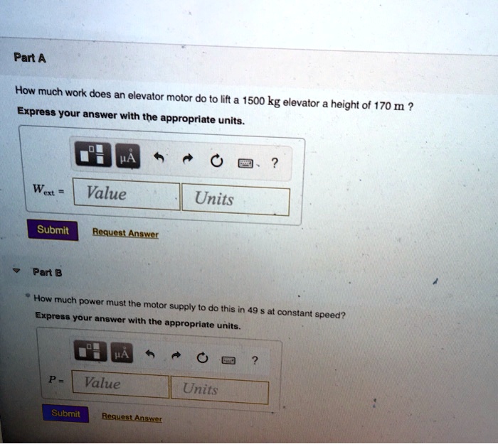 Part AHow much work does an elevator motor do to lift… SolvedLib