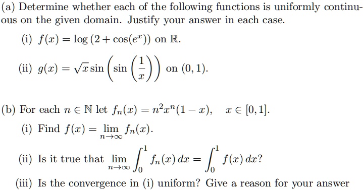 SOLVED: (a) Determine whether each of the following functions is ...