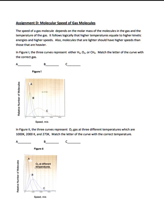 assignment d molecular speed of gas molecules the speed of gas molecule depends on the molar mass of the molecules in the gas and the temperature of the gas it follows logically that higher  47628