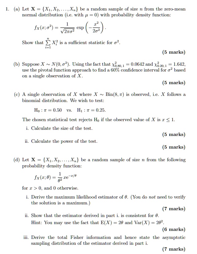 Solved] Let X1,X2,,Xn be a sequence of random samples from a