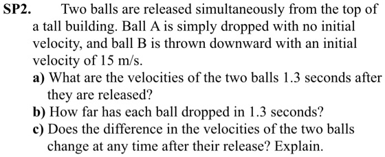 SPZ Two Balls Are Released Simultaneously From The To… - SolvedLib