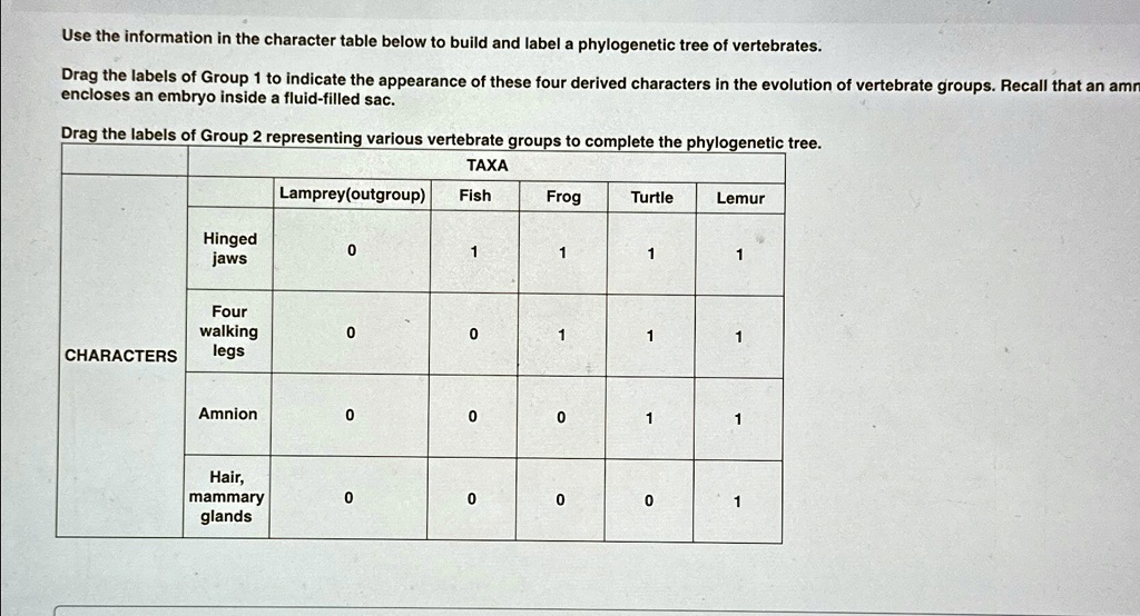 SOLVED: Use the information in the character table below to build and