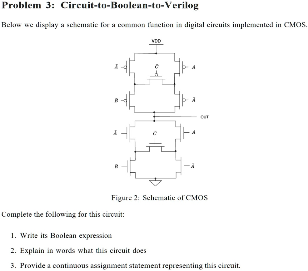 Cmos Configuration Using Boolean Function Problem 3: Circuit-to-Boolean-to-Verilog Below we display a schematic ...