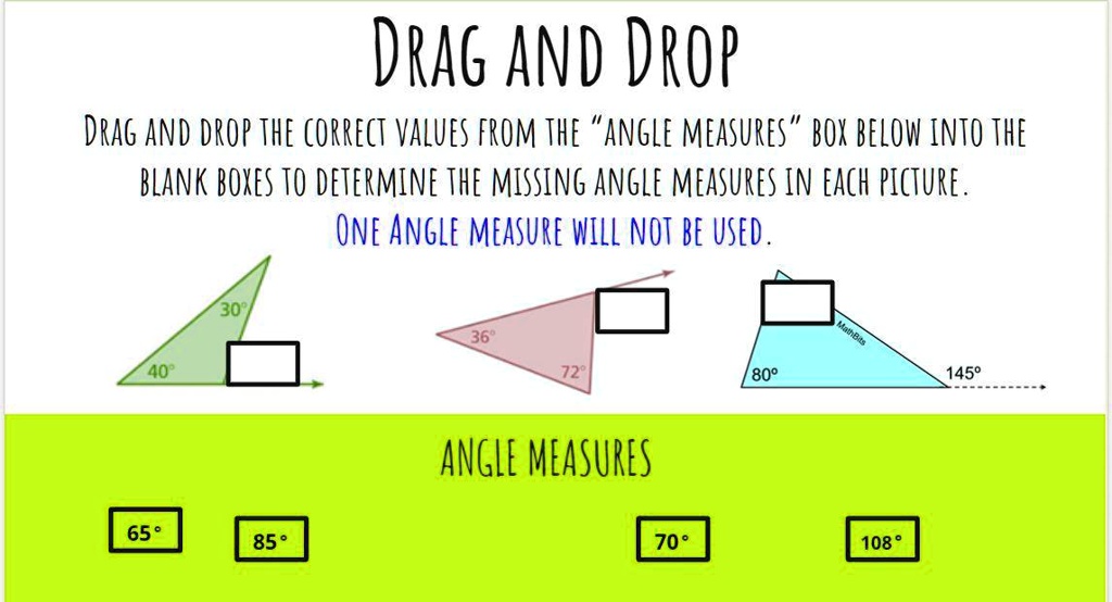 DRAG AND DROP DRAG AND DROP THE CORRECT VALUES FROM THE 