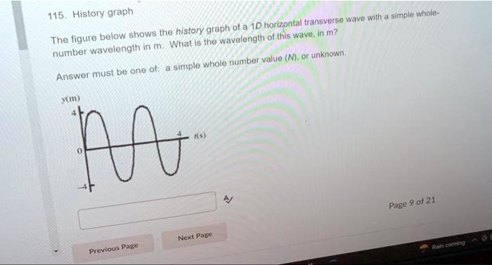 Horizontal Wave Graph please help and solve 115 history graph the figure below shows the ...