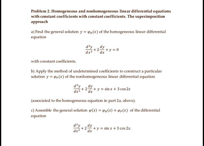 Solved Problem 2 Homogeneous And Nonhomogeneous Linear Differential Equations With Constant 2680