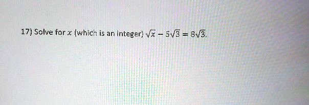 17 solve for x which is an integer vx 5vf 8v3 06904
