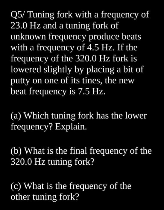 SOLVEDQ5/ Tuning fork with a frequency of 23.0 Hz and a tuning fork of