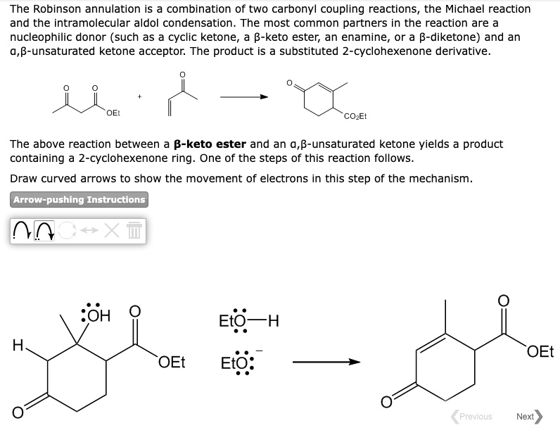 SOLVED: The Robinson annulation is a combination of two carbonyl ...