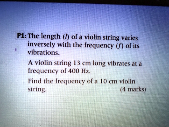SOLVEDP1 The length of a violin string varies inversely with the