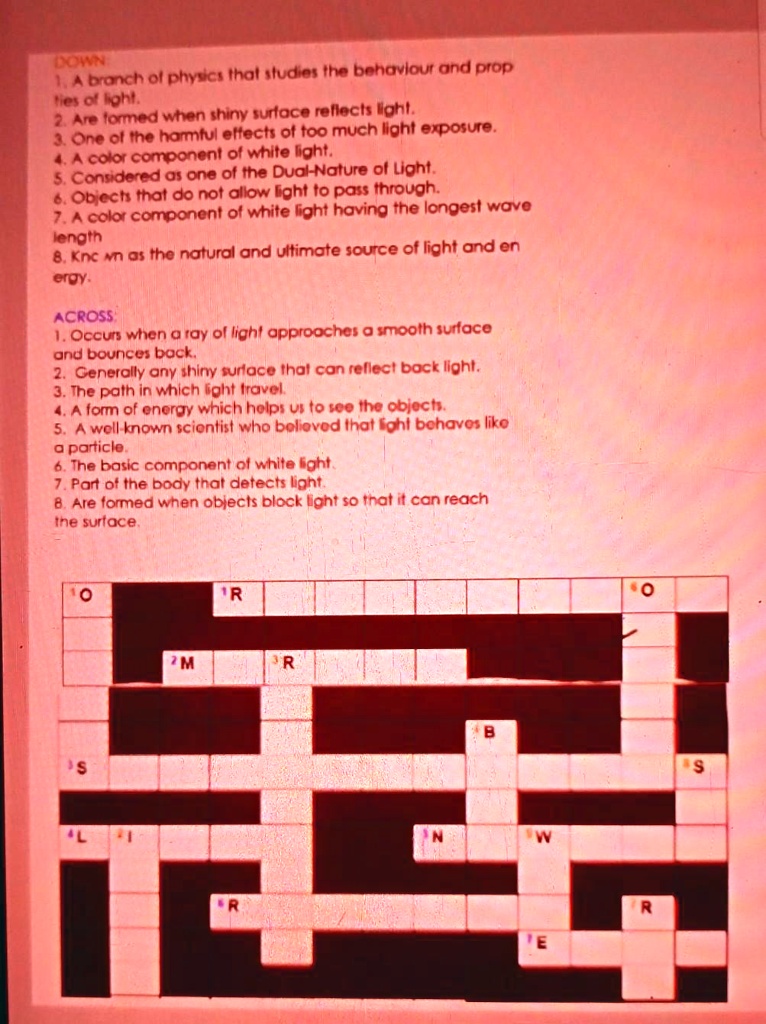 VIDEO solution: Activity Crossword Puzzle Directions: Fill the ...