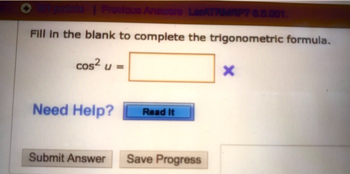 SOLVED: Previous Answer: LArATRMRPT 6.5,001 FIII In the blank to